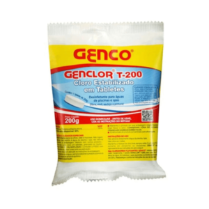 Cloro em tabletes 200g - Genco | Desinfetantes para águas de piscinas e spas